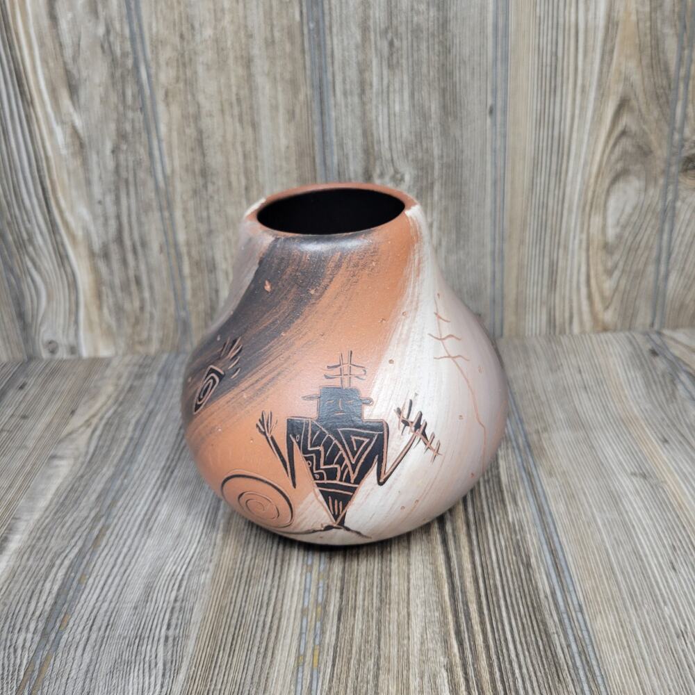 Vintage Cedar Mesa Pottery Vase Signed Navajo Native American Art, Southwestern